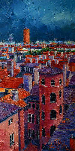 LYON ROOFTOPS von Mona Edulesco, Malerei kaufen auf Singulart
