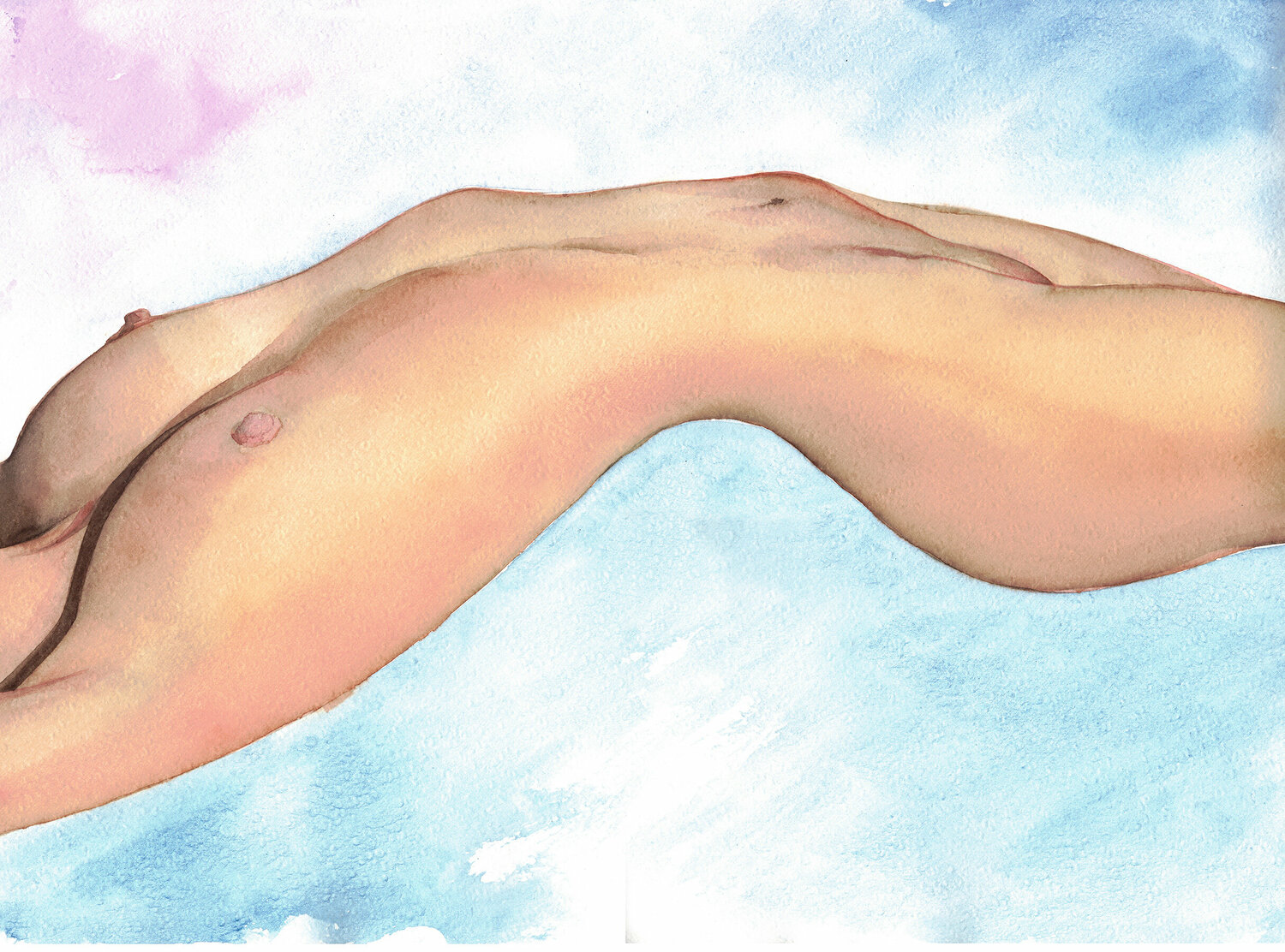 Nude III by Reme Junior (2020) : Work on Paper Watercolor on Paper -  SINGULART