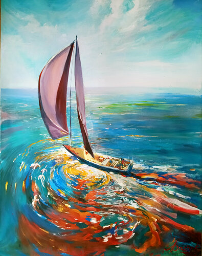 Travelling by Sea di Artem Brazhnik, Pittura in vendita su Singulart