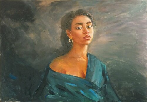 Portrait of an Unknown Woman par Artem Brazhnik, Peinture en vente sur Singulart
