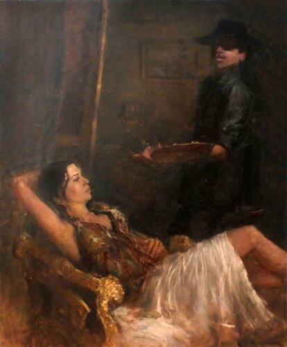 The Artist and the Model di Artem Brazhnik, Pittura in vendita su Singulart