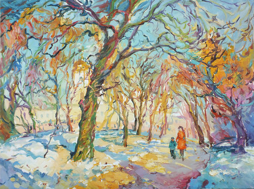Winter holidays di Artem Brazhnik, Pittura in vendita su Singulart