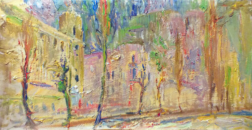 Winter cityscape par Artem Brazhnik, Peinture en vente sur Singulart