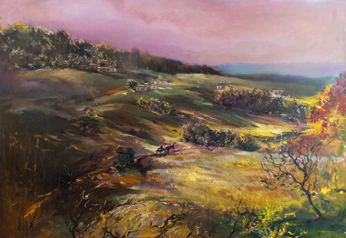 Spring in the Village di Artem Brazhnik, Pittura in vendita su Singulart