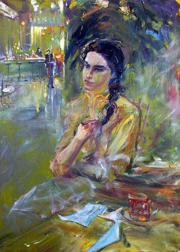 Cafe par Artem Brazhnik, Peinture en vente sur Singulart