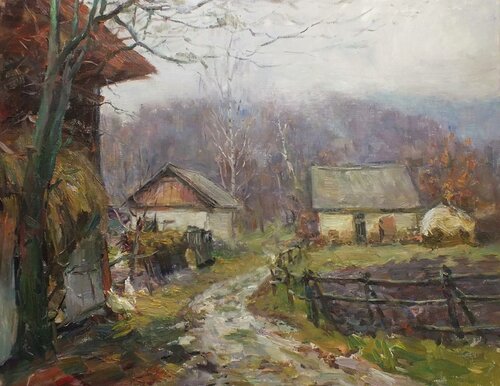 In the village of Kanivschyna di Artem Brazhnik, Pittura in vendita su Singulart