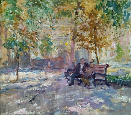 In the Park par Artem Brazhnik, Peinture en vente sur Singulart