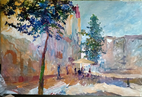 Cafe in Kiev par Artem Brazhnik, Peinture en vente sur Singulart