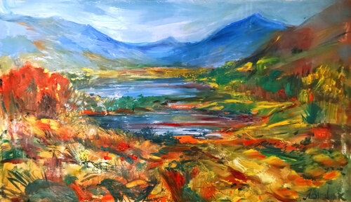 Mountain river par Artem Brazhnik, Peinture en vente sur Singulart