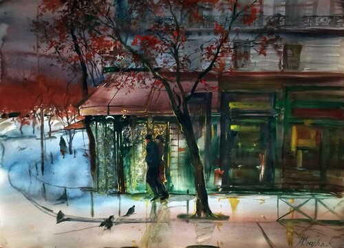 Evening in Paris by Artem Brazhnik, Work on Paper for Sale on Singulart