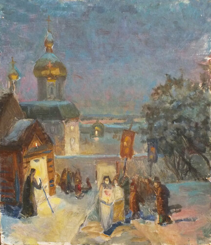 Winter cityscape von Artem Brazhnik, Malerei kaufen auf Singulart