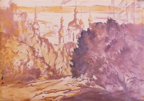Spring cityscape par Artem Brazhnik, Peinture en vente sur Singulart