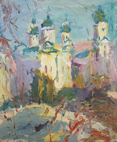 Autumn cityscape di Artem Brazhnik, Pittura in vendita su Singulart
