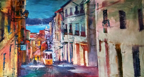 Lisbon, Portugal par Artem Brazhnik, Peinture en vente sur Singulart