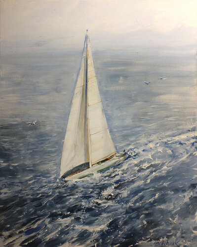 Sailboat par Artem Brazhnik, Peinture en vente sur Singulart