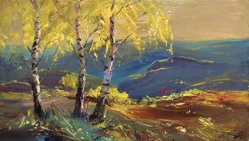 Mountains by Artem Brazhnik, Painting for Sale on Singulart