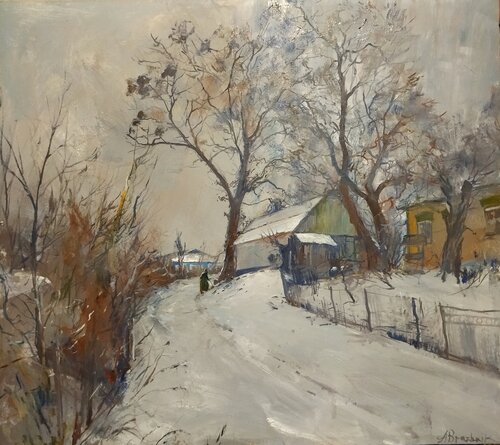 Winter in the Village von Artem Brazhnik, Malerei kaufen auf Singulart