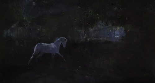 Landscape with a Horse van Artem Brazhnik, Schilderij te koop op Singulart