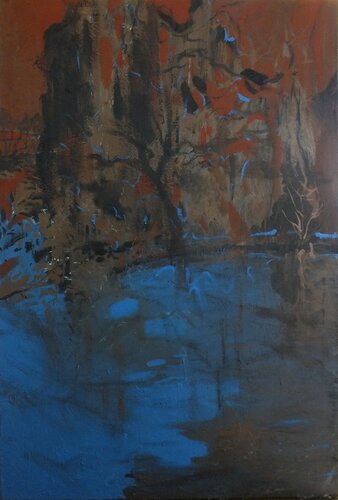 Evening by the lake de Artem Brazhnik, Pintura a la venta en Singulart