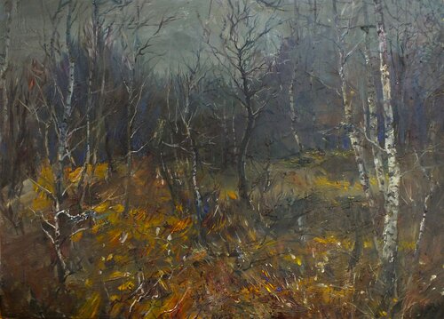 Early Winter in The Forest di Artem Brazhnik, Pittura in vendita su Singulart