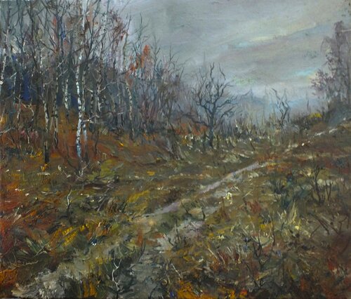 Road in The Forest van Artem Brazhnik, Schilderij te koop op Singulart