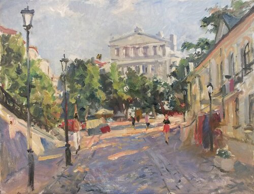 Evening at St. Andrew`s descent by Artem Brazhnik, Painting for Sale on Singulart