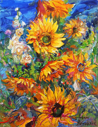 Sunflowers di Artem Brazhnik, Pittura in vendita su Singulart
