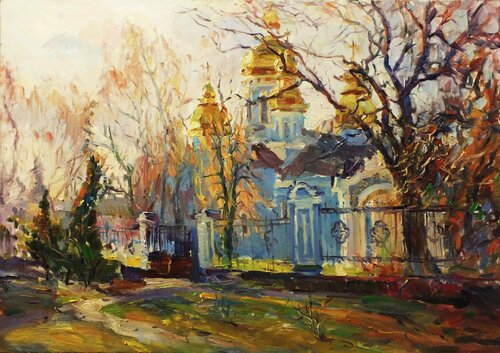 Kiev, St. Michael`s Cathedral by Artem Brazhnik, Painting for Sale on Singulart
