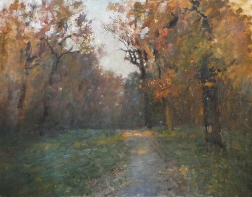 Autumn cityscape di Artem Brazhnik, Pittura in vendita su Singulart
