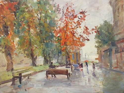 Autumn in Kiev de Artem Brazhnik, Pintura a la venta en Singulart