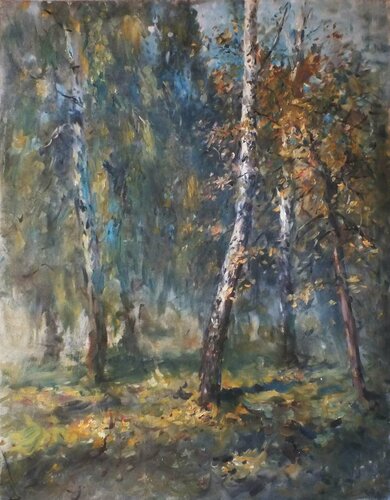 Autumn in the grove van Artem Brazhnik, Schilderij te koop op Singulart