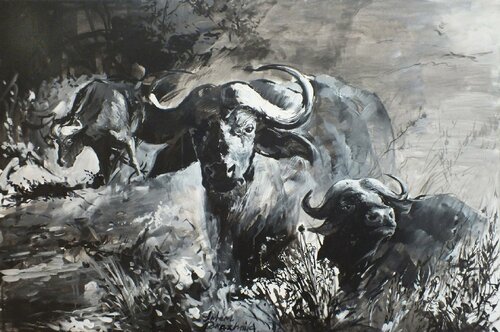 Bulls di Artem Brazhnik, Pittura in vendita su Singulart