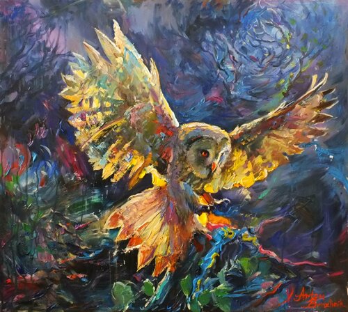 Night Owl van Artem Brazhnik, Schilderij te koop op Singulart
