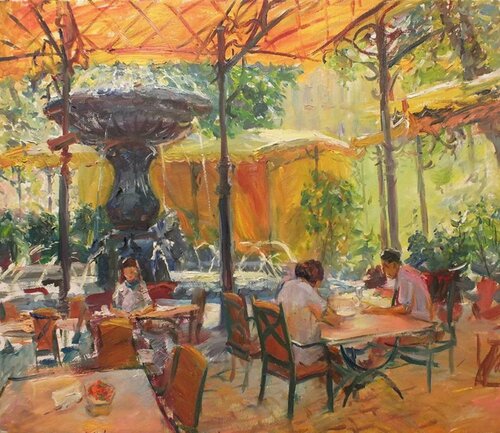 Golden Gate Cafe di Artem Brazhnik, Pittura in vendita su Singulart