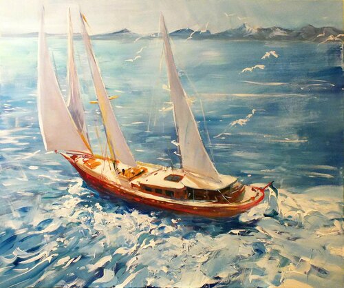 Sailing Yacht by Artem Brazhnik, Painting for Sale on Singulart