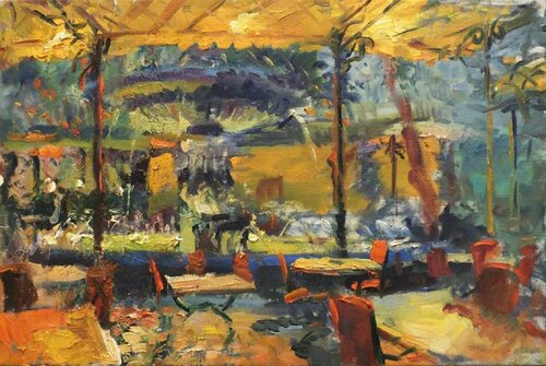 The Night Cafe par Artem Brazhnik, Peinture en vente sur Singulart