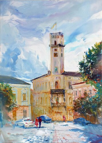 Sunny day in Kolomyia di Artem Brazhnik, Pittura in vendita su Singulart