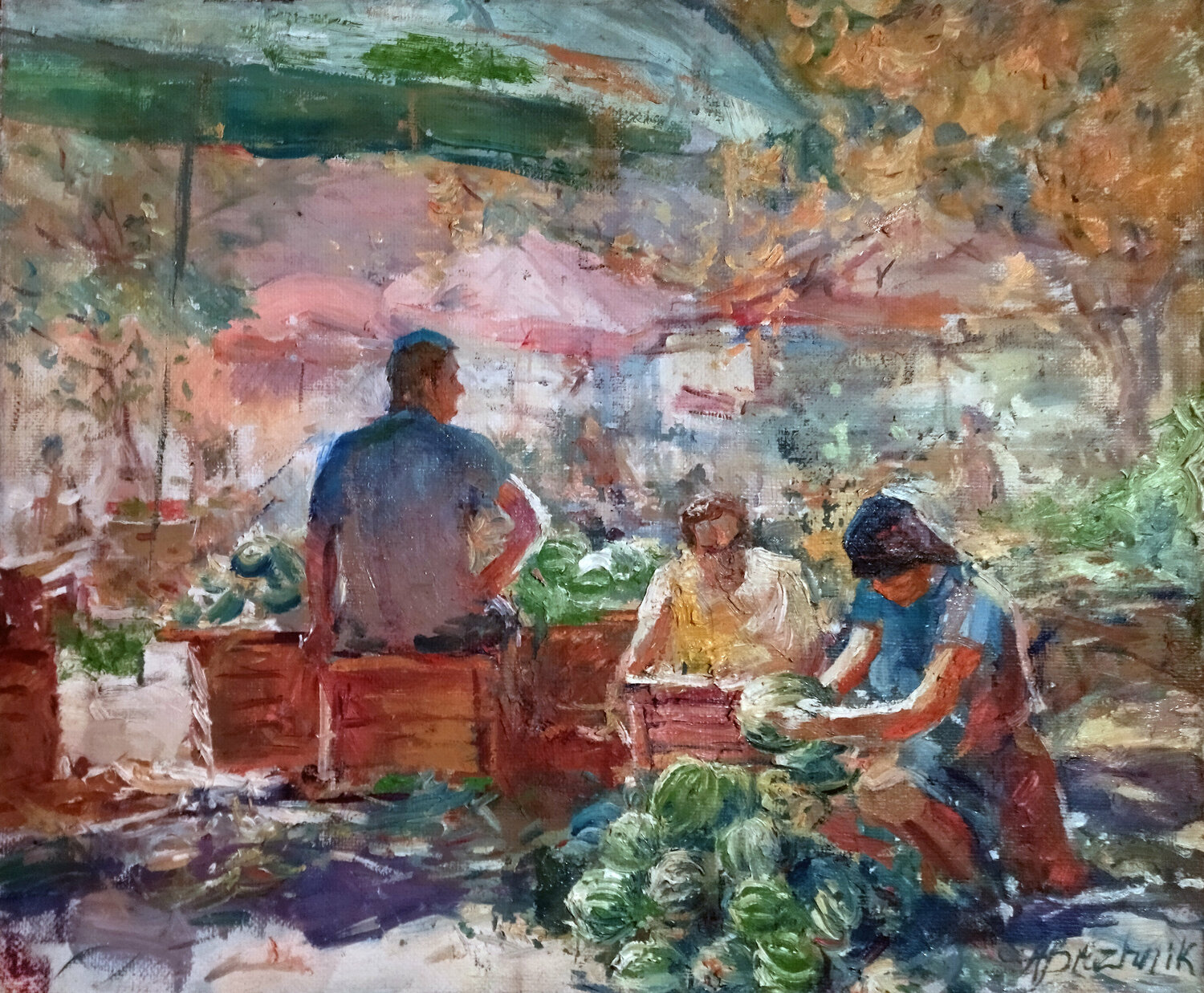 Evening at St. Andrew`s descent Artem Brazhnik Dipinto originale in vendita