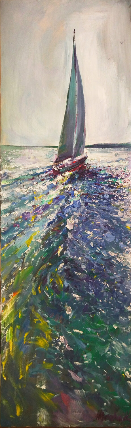 Yacht Artem Brazhnik Original painting for sale