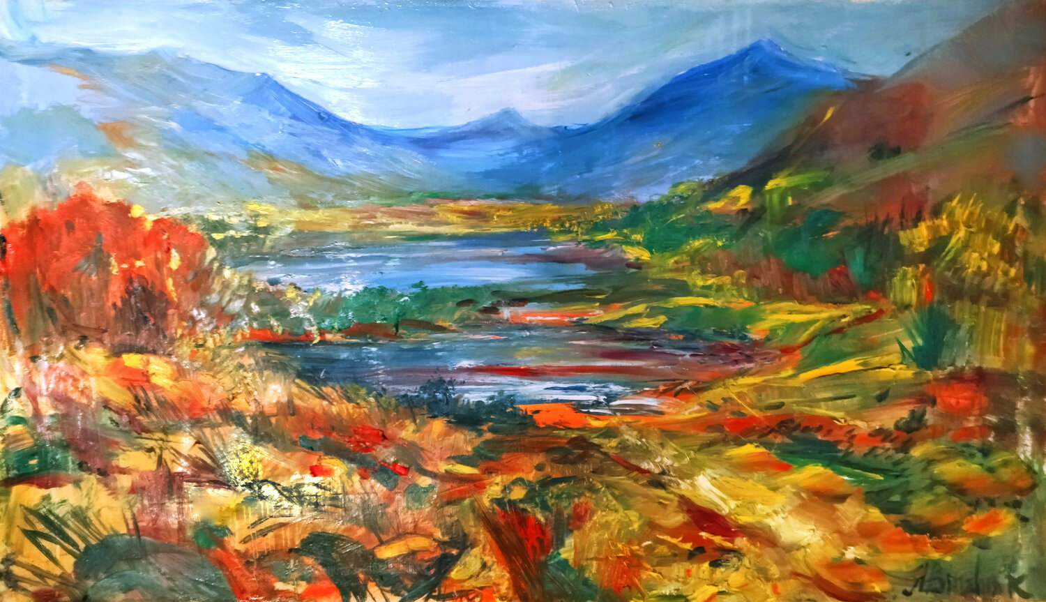 Mountain river Artem Brazhnik Dipinto originale in vendita