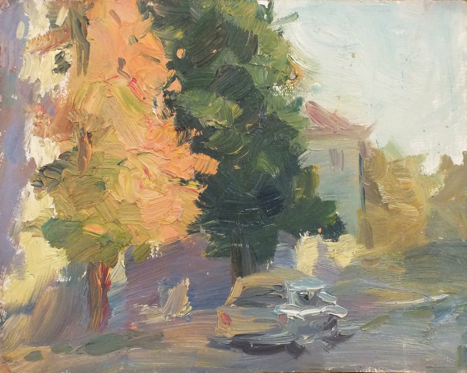Autumn cityscape Artem Brazhnik Pintura original en venta