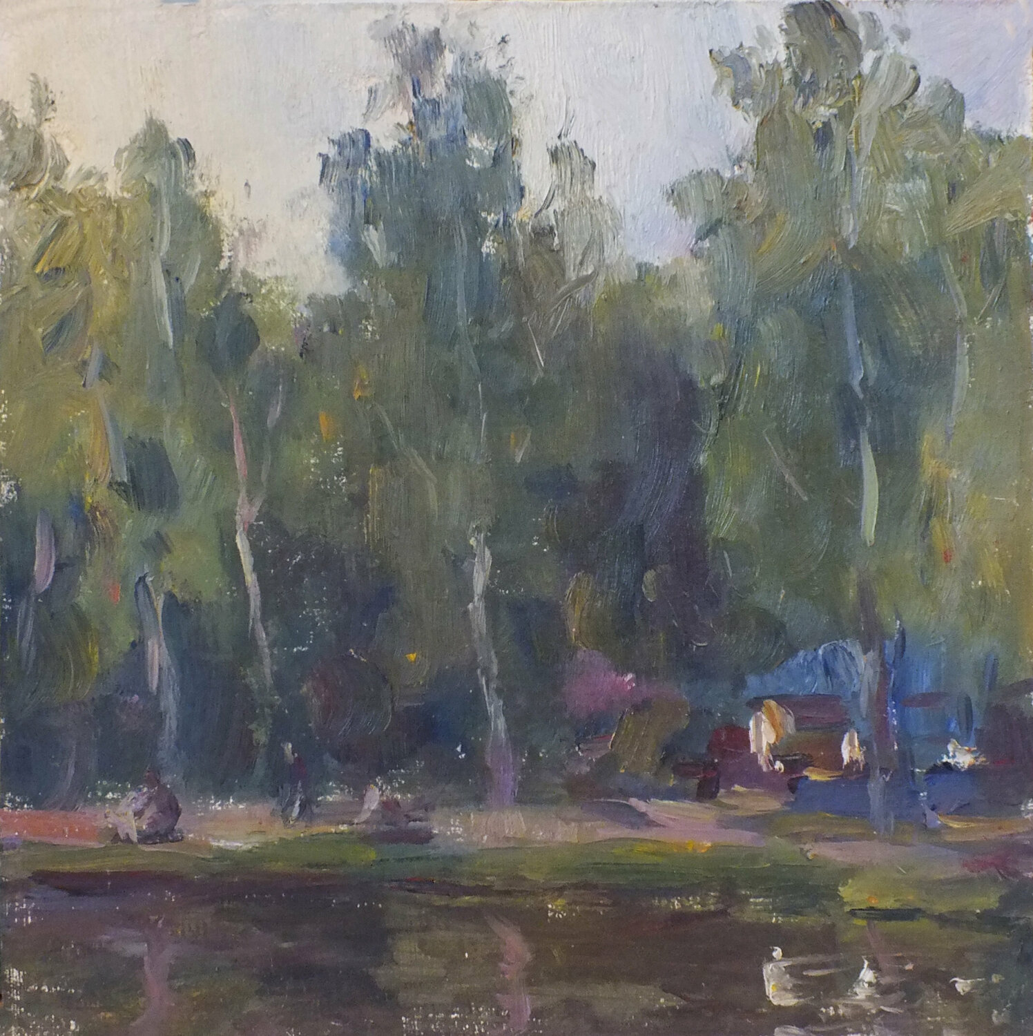 Summer cityscape Artem Brazhnik Originalgemälde zu verkaufen