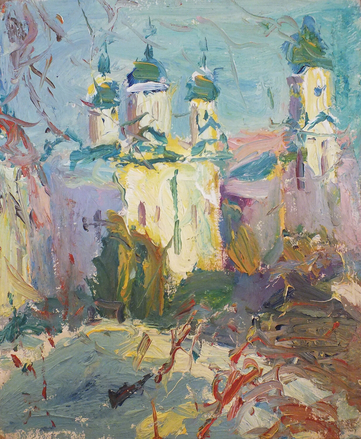 Autumn cityscape Artem Brazhnik Dipinto originale in vendita
