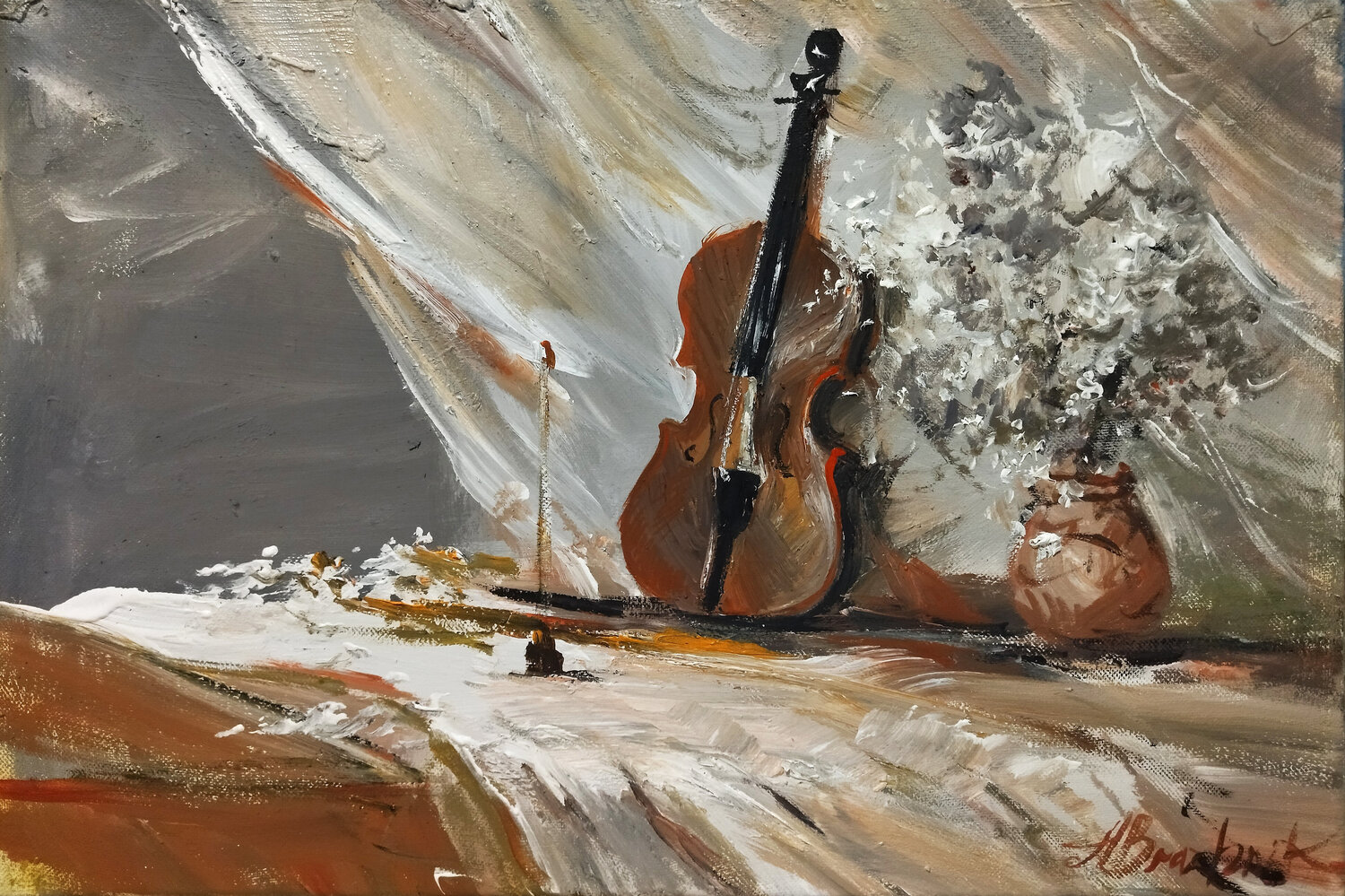 Violin Artem Brazhnik Original painting for sale