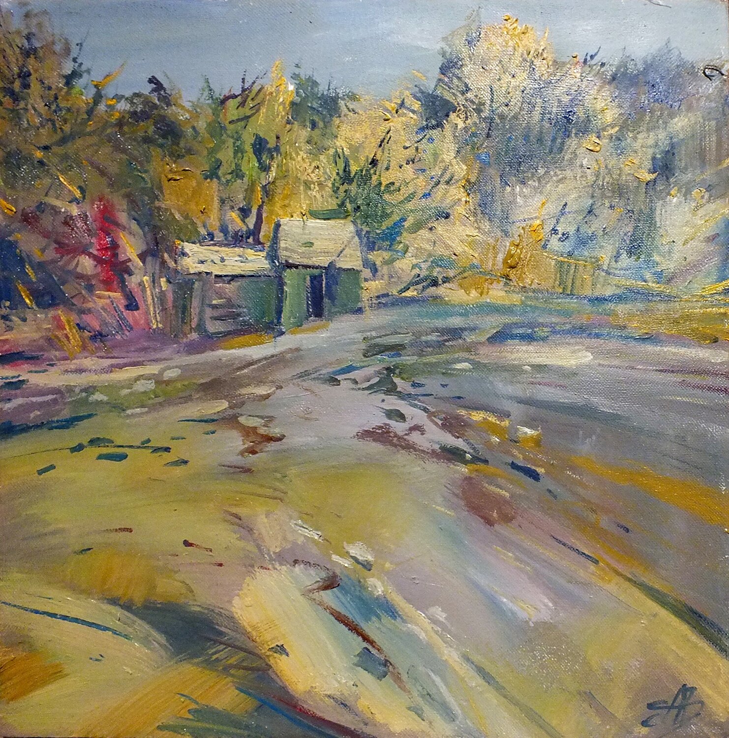Village Artem Brazhnik Origineel schilderij te koop