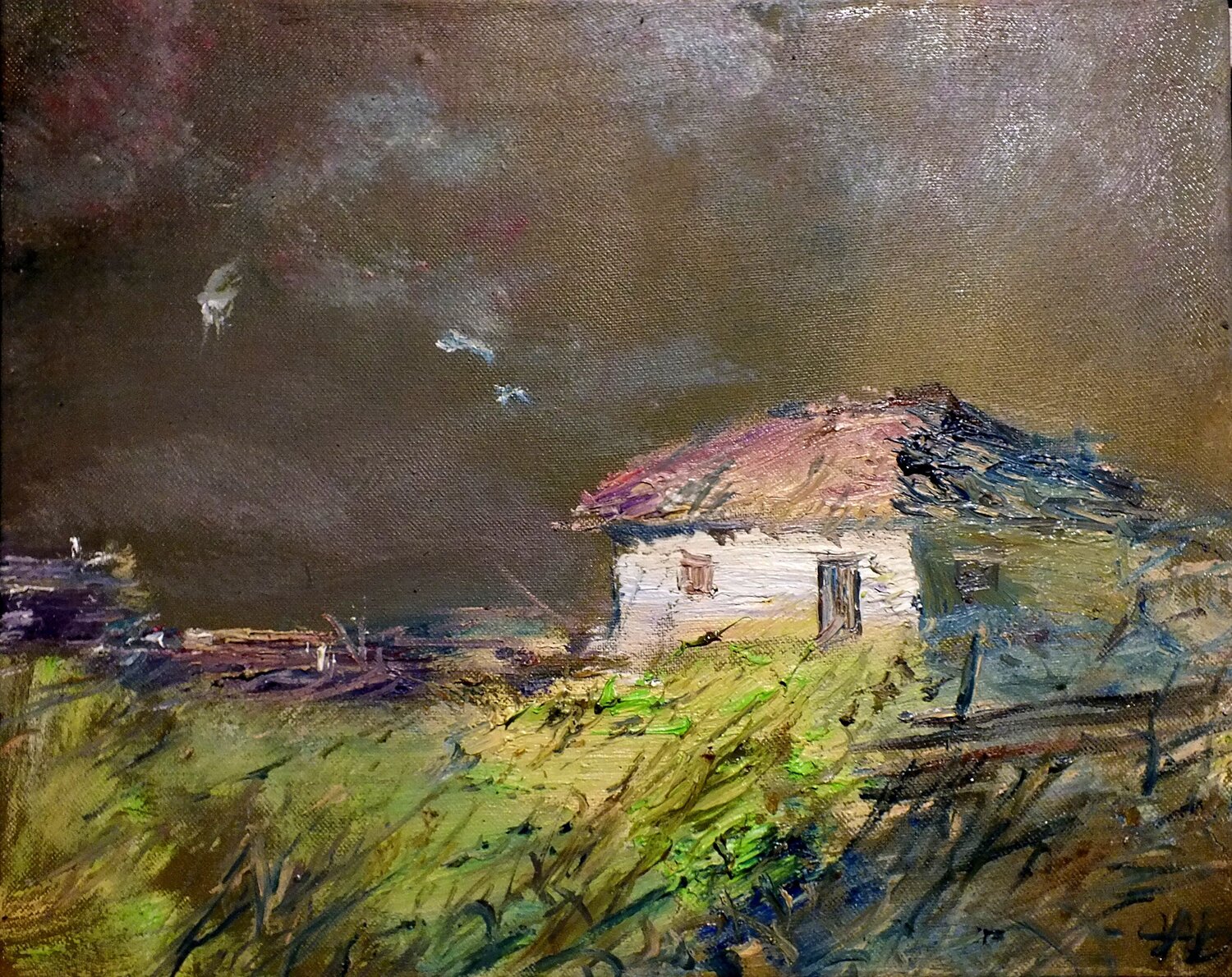 Village Artem Brazhnik Origineel schilderij te koop