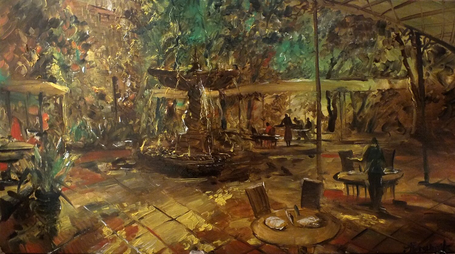 Cafe Artem Brazhnik Peinture originale à vendre
