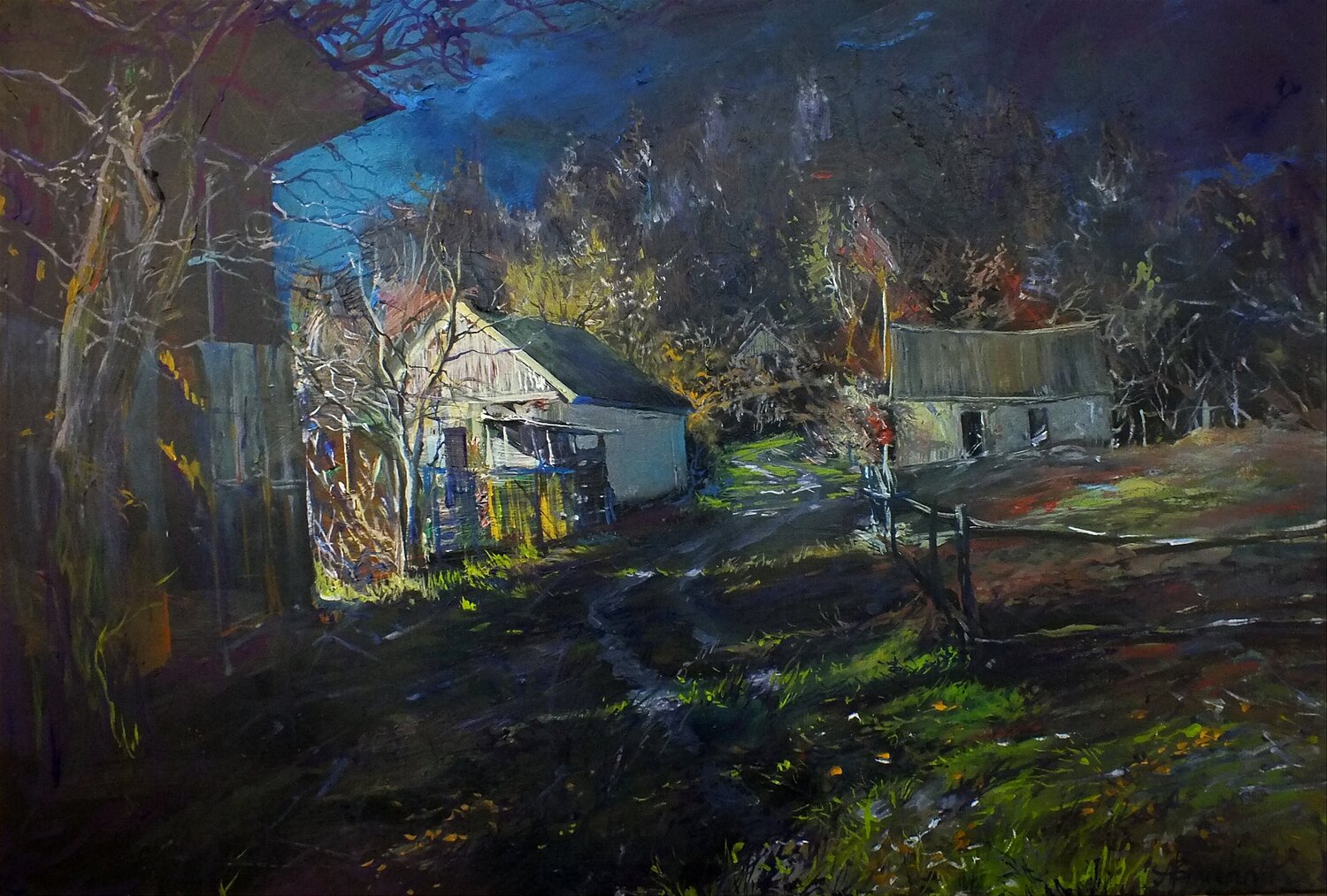 Autumn in the Village Artem Brazhnik Originalgemälde zu verkaufen