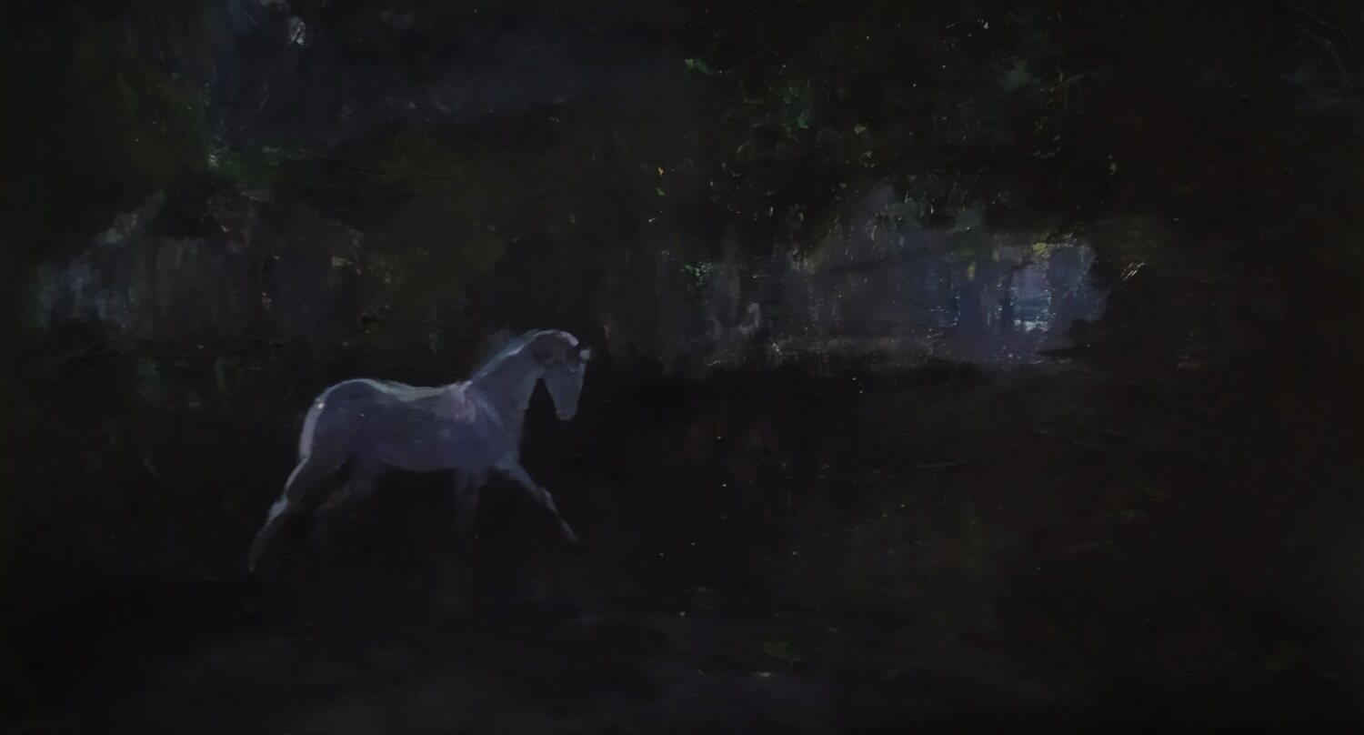 Landscape with a Horse Artem Brazhnik Dipinto originale in vendita
