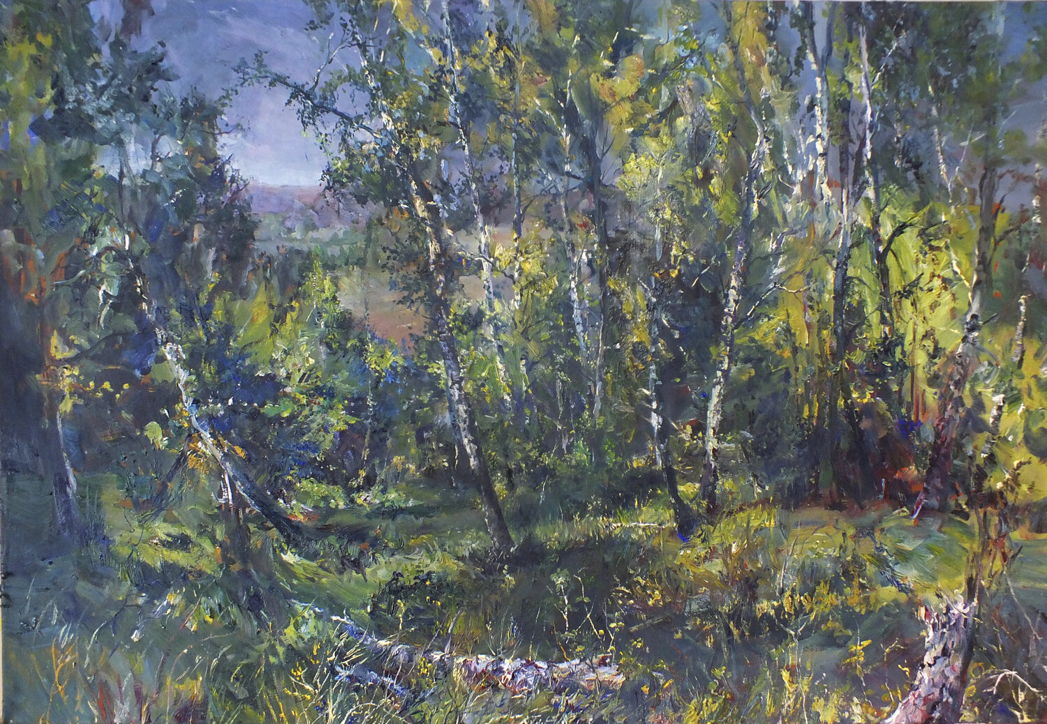 Spring, Birch Grove Artem Brazhnik Peinture originale à vendre